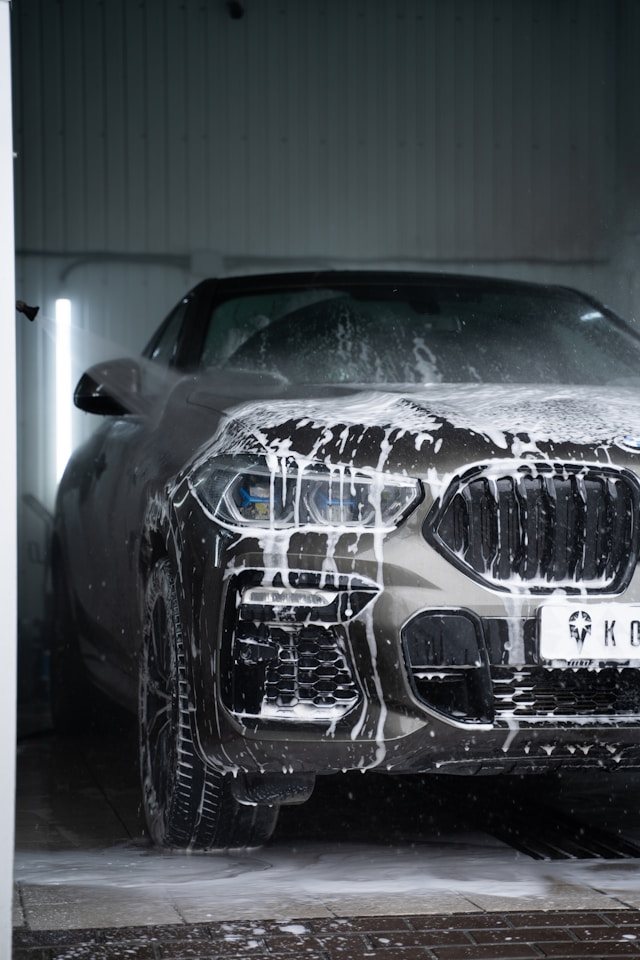 Foam-covered detailed car