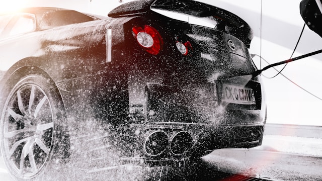 Car being washed
